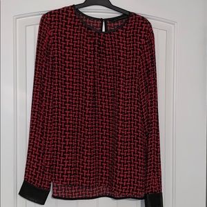 Zara long sleeve top with faux leather accents